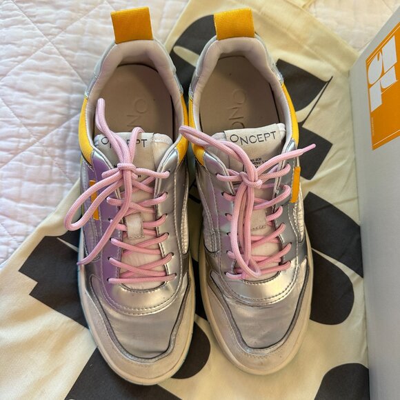 Oncept  Silver Sneakers with Pink Laces - Picture 4 of 8